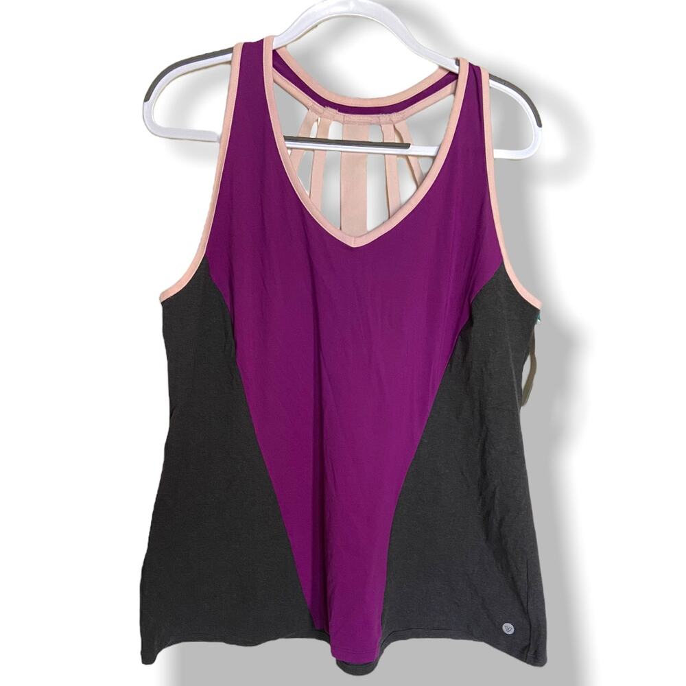Livi Active Womens Tank Top Size 22 24 Purple Gray Pink‎ Activewear NEW